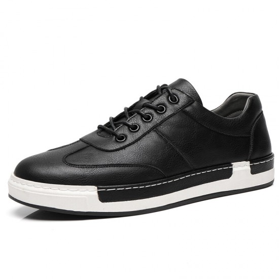 Men Microfiber Leather Comfy Bottom Non Slip Trendy Solid Lace Up Casual Court Shoes Men Microfiber Leather Comfy Bottom Non Slip Trendy Solid Lace Up Casual Court Shoes