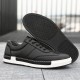 Men Microfiber Leather Comfy Bottom Non Slip Trendy Solid Lace Up Casual Court Shoes Men Microfiber Leather Comfy Bottom Non Slip Trendy Solid Lace Up Casual Court Shoes