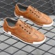 Men Microfiber Leather Comfy Bottom Non Slip Trendy Solid Lace Up Casual Court Shoes Men Microfiber Leather Comfy Bottom Non Slip Trendy Solid Lace Up Casual Court Shoes