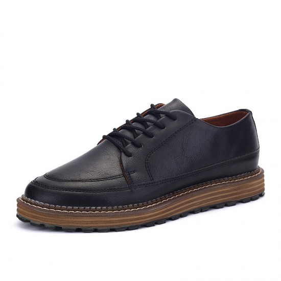 Men Breathable Soft Thick Bottom Vintage Solid Lace Up Comfy Casual Shoes Men Breathable Soft Thick Bottom Vintage Solid Lace Up Comfy Casual Shoes