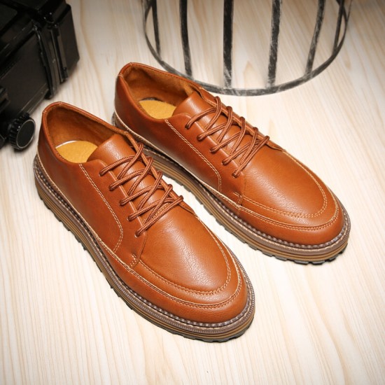 Men Breathable Soft Thick Bottom Vintage Solid Lace Up Comfy Casual Shoes Men Breathable Soft Thick Bottom Vintage Solid Lace Up Comfy Casual Shoes