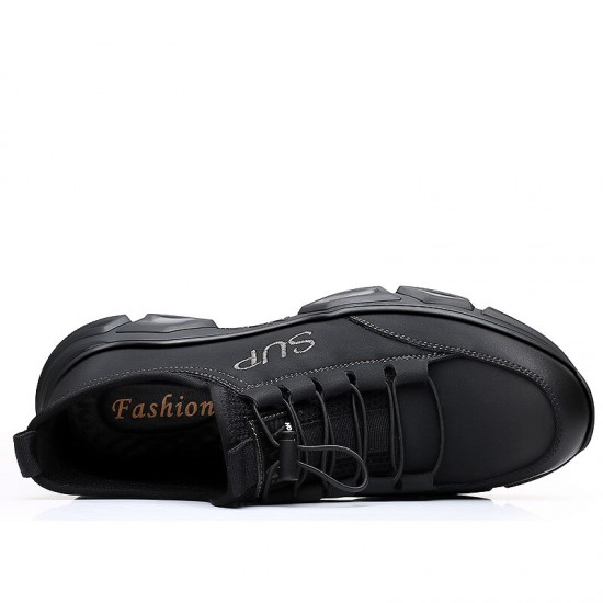 Men Cowhide Breathable Soft Bottom Non Slip Elastic Band Outdoor Sports Casual Shoes Men Cowhide Breathable Soft Bottom Non Slip Elastic Band Outdoor Sports Casual Shoes