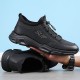 Men Cowhide Breathable Soft Bottom Non Slip Elastic Band Outdoor Sports Casual Shoes Men Cowhide Breathable Soft Bottom Non Slip Elastic Band Outdoor Sports Casual Shoes