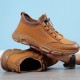 Men Cowhide Breathable Soft Bottom Non Slip Elastic Band Outdoor Sports Casual Shoes Men Cowhide Breathable Soft Bottom Non Slip Elastic Band Outdoor Sports Casual Shoes