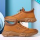 Men Cowhide Breathable Soft Bottom Non Slip Elastic Band Outdoor Sports Casual Shoes Men Cowhide Breathable Soft Bottom Non Slip Elastic Band Outdoor Sports Casual Shoes
