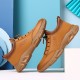 Men Cowhide Breathable Soft Bottom Non Slip Elastic Band Outdoor Sports Casual Shoes Men Cowhide Breathable Soft Bottom Non Slip Elastic Band Outdoor Sports Casual Shoes