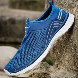 Men Mesh Breathable Non Slip Lightweight Comfy Slip On Outdoor Casual Wading Shoes