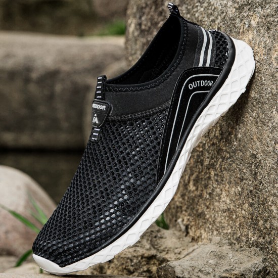 Men Mesh Breathable Non Slip Lightweight Comfy Slip On Outdoor Casual Wading Shoes Men Mesh Breathable Non Slip Lightweight Comfy Slip On Outdoor Casual Wading Shoes