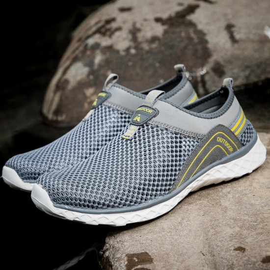 Men Mesh Breathable Non Slip Lightweight Comfy Slip On Outdoor Casual Wading Shoes Men Mesh Breathable Non Slip Lightweight Comfy Slip On Outdoor Casual Wading Shoes