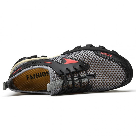 Men Mesh Breathable Non Slip Soft Sole Elastic Laces Outdoor Casual Sports Shoes Men Mesh Breathable Non Slip Soft Sole Elastic Laces Outdoor Casual Sports Shoes
