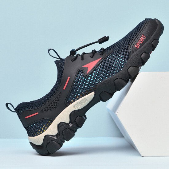 Men Mesh Breathable Non Slip Soft Sole Elastic Laces Outdoor Casual Sports Shoes Men Mesh Breathable Non Slip Soft Sole Elastic Laces Outdoor Casual Sports Shoes