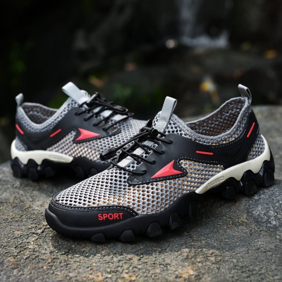 Men Mesh Breathable Non Slip Soft Sole Elastic Laces Outdoor Casual Sports Shoes Men Mesh Breathable Non Slip Soft Sole Elastic Laces Outdoor Casual Sports Shoes