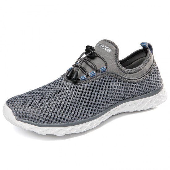 Men Mesh Breathable Non Slip Soft Sole Elastic Laces Outdoor Sports Casual Wading Shoes Men Mesh Breathable Non Slip Soft Sole Elastic Laces Outdoor Sports Casual Wading Shoes