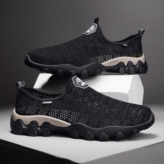 Men Hollow Out Breathable Soft Sole Non Slip Comfy Hiking Casual Outdoor Shoes Men Hollow Out Breathable Soft Sole Non Slip Comfy Hiking Casual Outdoor Shoes