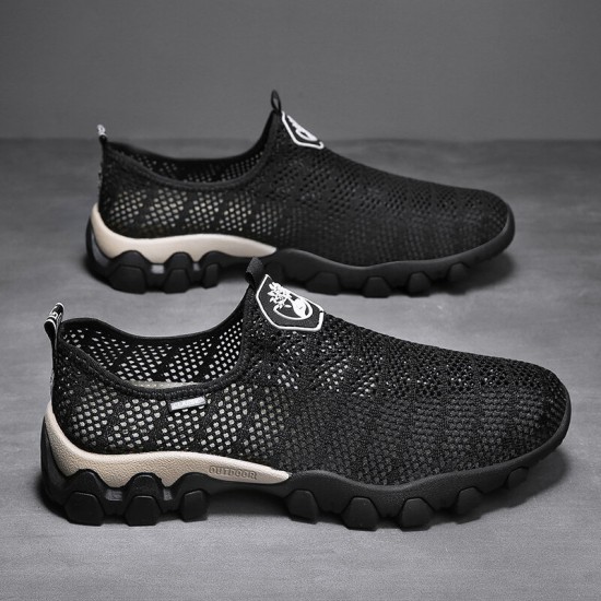Men Hollow Out Breathable Soft Sole Non Slip Comfy Hiking Casual Outdoor Shoes Men Hollow Out Breathable Soft Sole Non Slip Comfy Hiking Casual Outdoor Shoes