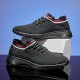 Men Breathable Fabric Soft Sole Non Slip Lace Up Sports Casual Walking Shoes Men Breathable Fabric Soft Sole Non Slip Lace Up Sports Casual Walking Shoes
