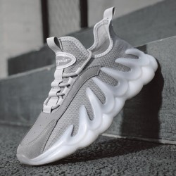 Men Breathable Mesh Comfy Fabric Non Slip Soft Sole Sports Casual Chunky Sneakers