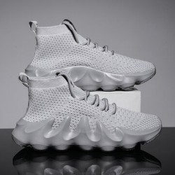 Men Breathable Fabric Soft Sole Non Slip Sports Platform Casual Chunky Sneakers