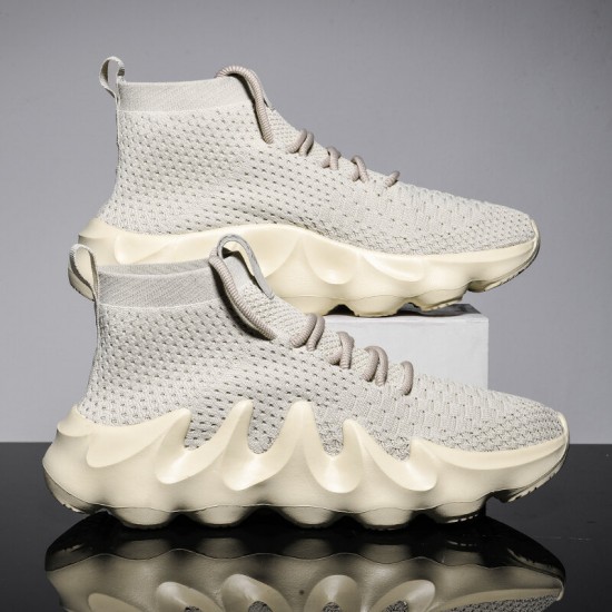 Men Breathable Fabric Soft Sole Non Slip Sports Platform Casual Chunky Sneakers Men Breathable Fabric Soft Sole Non Slip Sports Platform Casual Chunky Sneakers