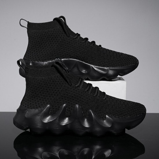 Men Breathable Fabric Soft Sole Non Slip Sports Platform Casual Chunky Sneakers Men Breathable Fabric Soft Sole Non Slip Sports Platform Casual Chunky Sneakers