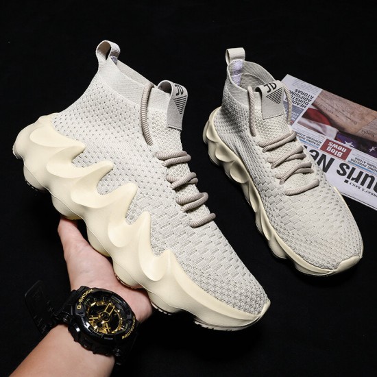 Men Breathable Fabric Soft Sole Non Slip Sports Platform Casual Chunky Sneakers Men Breathable Fabric Soft Sole Non Slip Sports Platform Casual Chunky Sneakers