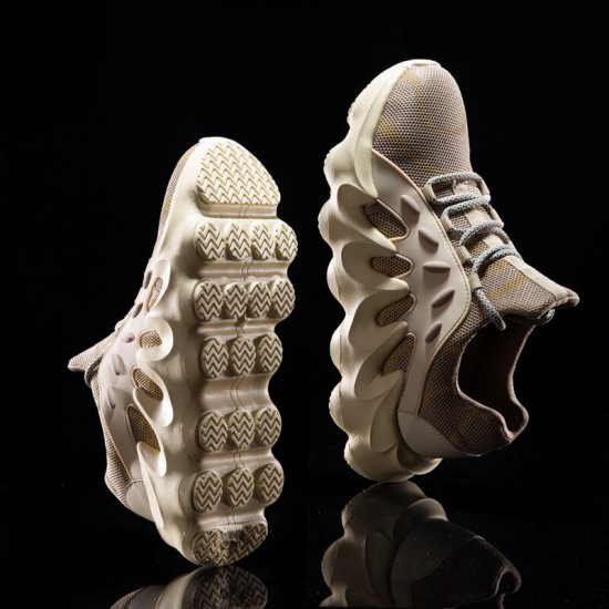 Men Breathable Soft Thick Sole Non Slip Lace Up Comfy Sports Casual Sneakers Men Breathable Soft Thick Sole Non Slip Lace Up Comfy Sports Casual Sneakers