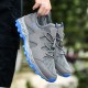 Men Mesh Breathable Soft Sole Non Slip Lace Up Outdoor Hiking Casual Sports Shoes Men Mesh Breathable Soft Sole Non Slip Lace Up Outdoor Hiking Casual Sports Shoes