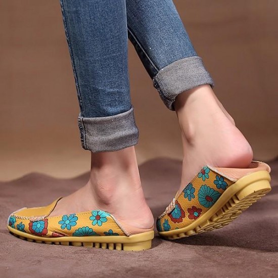 Big Size Women Flower Floral Leather Loafers Moccasins Flats Soft Ballet Shoes Round Toe Flats Big Size Women Flower Floral Leather Loafers Moccasins Flats Soft Ballet Shoes Round Toe Flats