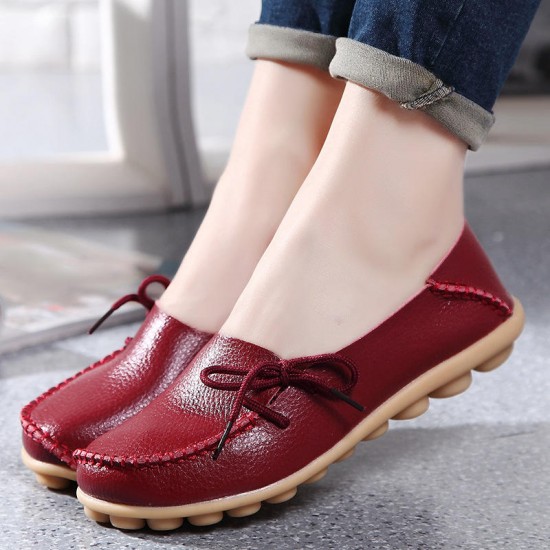 LOSTISY US Size 5-13 Women Soft Comfortable Lace-Up Breathable Casual Leather Flats Shoes LOSTISY US Size 5-13 Women Soft Comfortable Lace-Up Breathable Casual Leather Flats Shoes