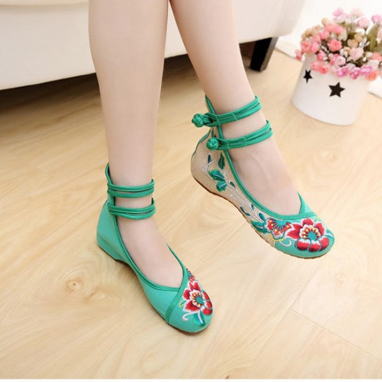 Big Size Women Mary Janes Chinese Embroidered Flower Flat Shoes Linen Loafers Big Size Women Mary Janes Chinese Embroidered Flower Flat Shoes Linen Loafers