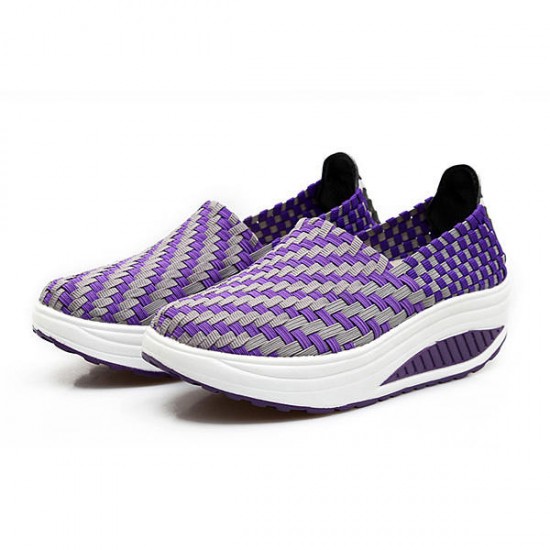 Women Leisure Platform Shoes Slip-on Knit Shake Shoes Hand knitting Sneakers Women Leisure Platform Shoes Slip-on Knit Shake Shoes Hand knitting Sneakers