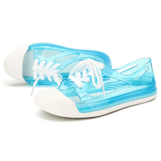 EJ Women Candy Color Fashion Hollow Out Lace Up Outdoor Casual Sport Flat Rain Shoes EJ Women Candy Color Fashion Hollow Out Lace Up Outdoor Casual Sport Flat Rain Shoes