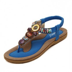 US Size 5-11 Women Summer Bohemian Outdoor Fashion Soft Comfortable Beach Flat Sandals Shoes