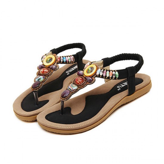 US Size 5-11 Women Summer Bohemian Outdoor Fashion Soft Comfortable Beach Flat Sandals Shoes US Size 5-11 Women Summer Bohemian Outdoor Fashion Soft Comfortable Beach Flat Sandals Shoes