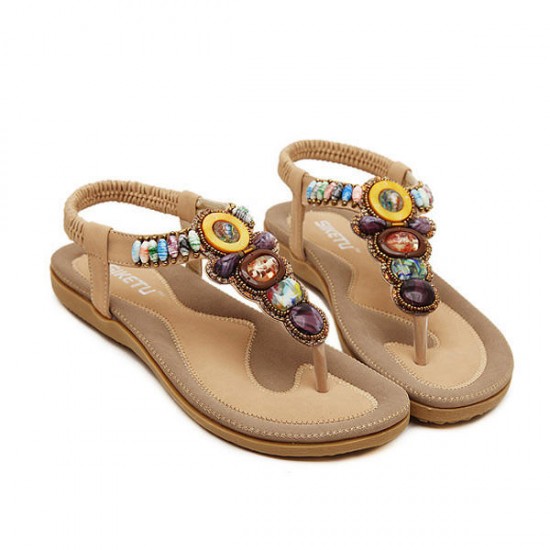 US Size 5-11 Women Summer Bohemian Outdoor Fashion Soft Comfortable Beach Flat Sandals Shoes US Size 5-11 Women Summer Bohemian Outdoor Fashion Soft Comfortable Beach Flat Sandals Shoes