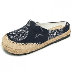 Women Casual Cotton Flax Outdoor Comfortable Round Toe Flat Loafer Shoes