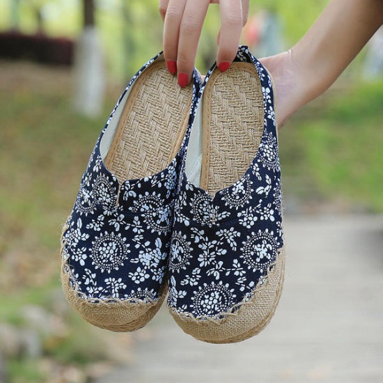 Women Casual Cotton Flax Outdoor Comfortable Round Toe Flat Loafer Shoes Women Casual Cotton Flax Outdoor Comfortable Round Toe Flat Loafer Shoes