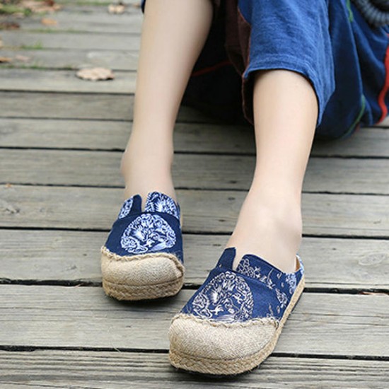 Women Casual Cotton Flax Outdoor Comfortable Round Toe Flat Loafer Shoes Women Casual Cotton Flax Outdoor Comfortable Round Toe Flat Loafer Shoes