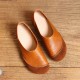 SOCOFY Soft Leather Slip On Pattern Match Casual Flat Shoes SOCOFY Soft Leather Slip On Pattern Match Casual Flat Shoes