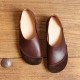 SOCOFY Soft Leather Slip On Pattern Match Casual Flat Shoes SOCOFY Soft Leather Slip On Pattern Match Casual Flat Shoes