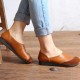 SOCOFY Soft Leather Slip On Pattern Match Casual Flat Shoes SOCOFY Soft Leather Slip On Pattern Match Casual Flat Shoes