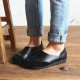 SOCOFY Soft Leather Slip On Pattern Match Casual Flat Shoes SOCOFY Soft Leather Slip On Pattern Match Casual Flat Shoes