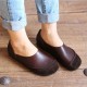 SOCOFY Soft Leather Slip On Pattern Match Casual Flat Shoes SOCOFY Soft Leather Slip On Pattern Match Casual Flat Shoes