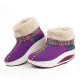 Faux Furing Lining Kitting Folded Platform Rocker Sole Ankle Boots Faux Furing Lining Kitting Folded Platform Rocker Sole Ankle Boots