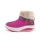 Faux Furing Lining Kitting Folded Platform Rocker Sole Ankle Boots Faux Furing Lining Kitting Folded Platform Rocker Sole Ankle Boots