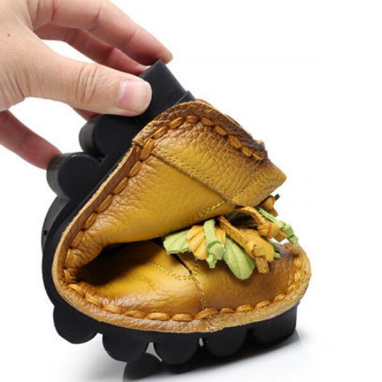 SOCOFY Genuine Leather Handmade Flower Loafers SOCOFY Genuine Leather Handmade Flower Loafers