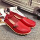 Large Size Soft Leather Multi-Way Flat Loafers For Women Large Size Soft Leather Multi-Way Flat Loafers For Women