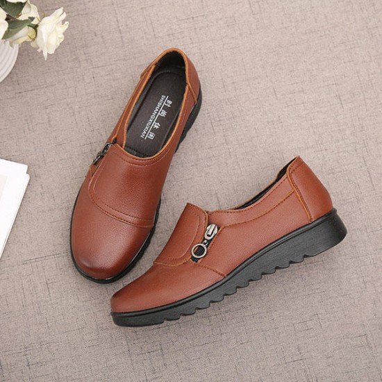 Women Casual Leather Slip On Outdoor Flat Loafers Women Casual Leather Slip On Outdoor Flat Loafers