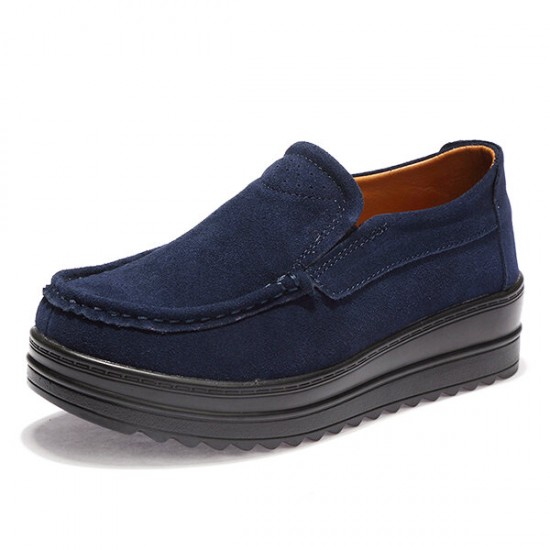 Women Wedge Heel Platforms Casual Suede Round Toe Shoes Women Wedge Heel Platforms Casual Suede Round Toe Shoes
