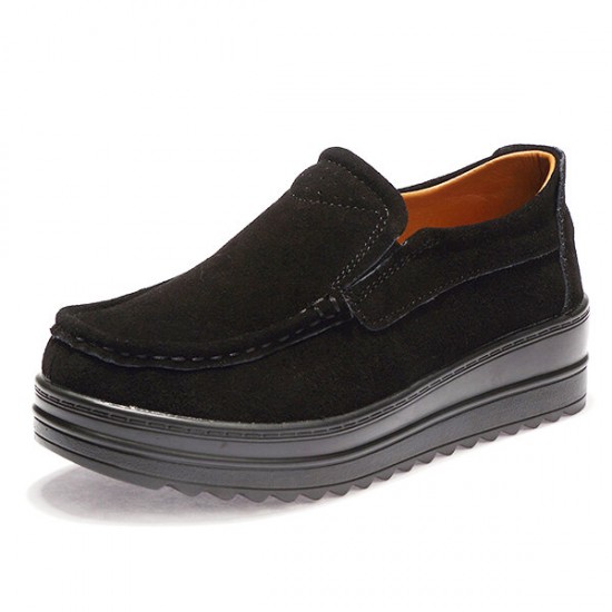 Women Wedge Heel Platforms Casual Suede Round Toe Shoes Women Wedge Heel Platforms Casual Suede Round Toe Shoes
